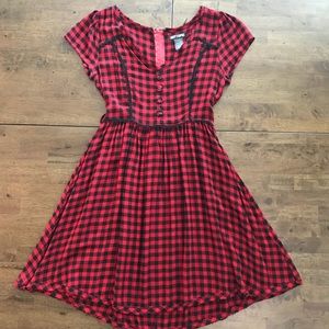 Red and Black Cheker Dress. NWOT. Size Small.